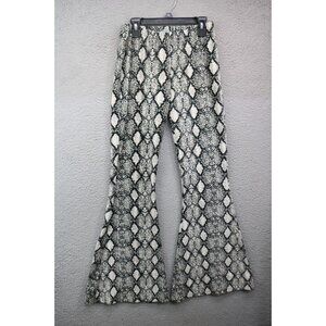 Chatoyant Snakeskin Print Bell Bottoms Pants-Size Small